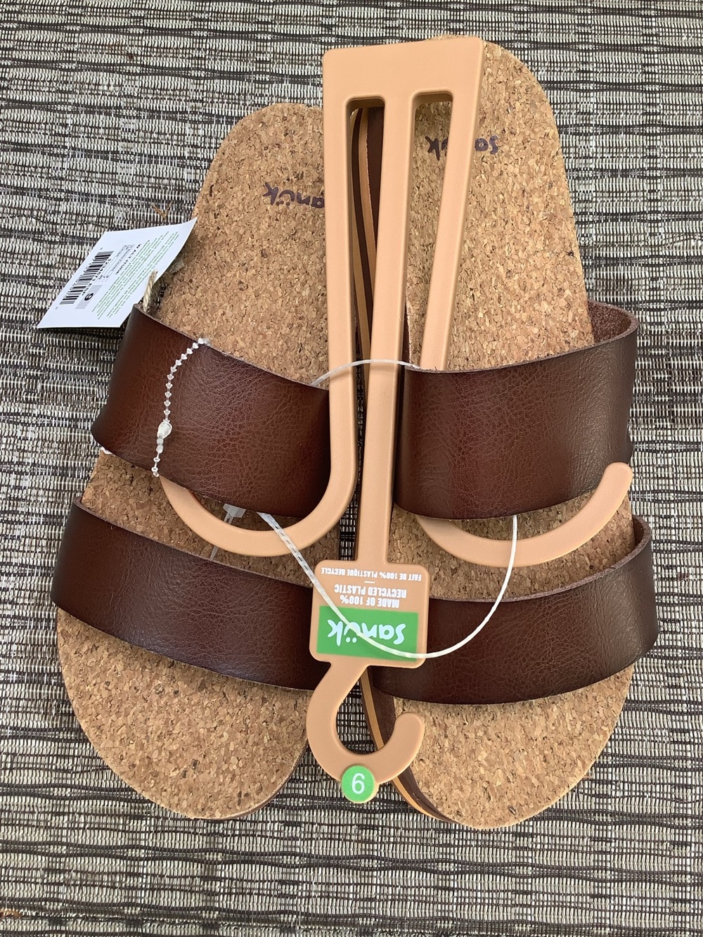 NWT Sanuk W Alt-Itude Two Strap Sandals Cork Brown 9